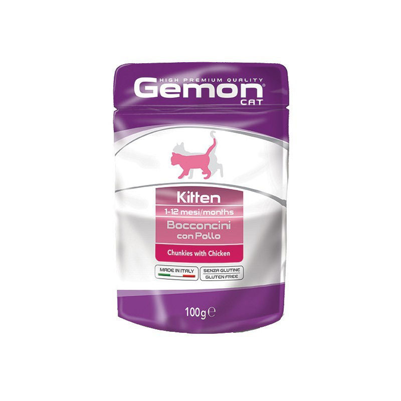 Gemon Kitten  konservuotas pašaras jauniems kačiukams su vištiena 100g