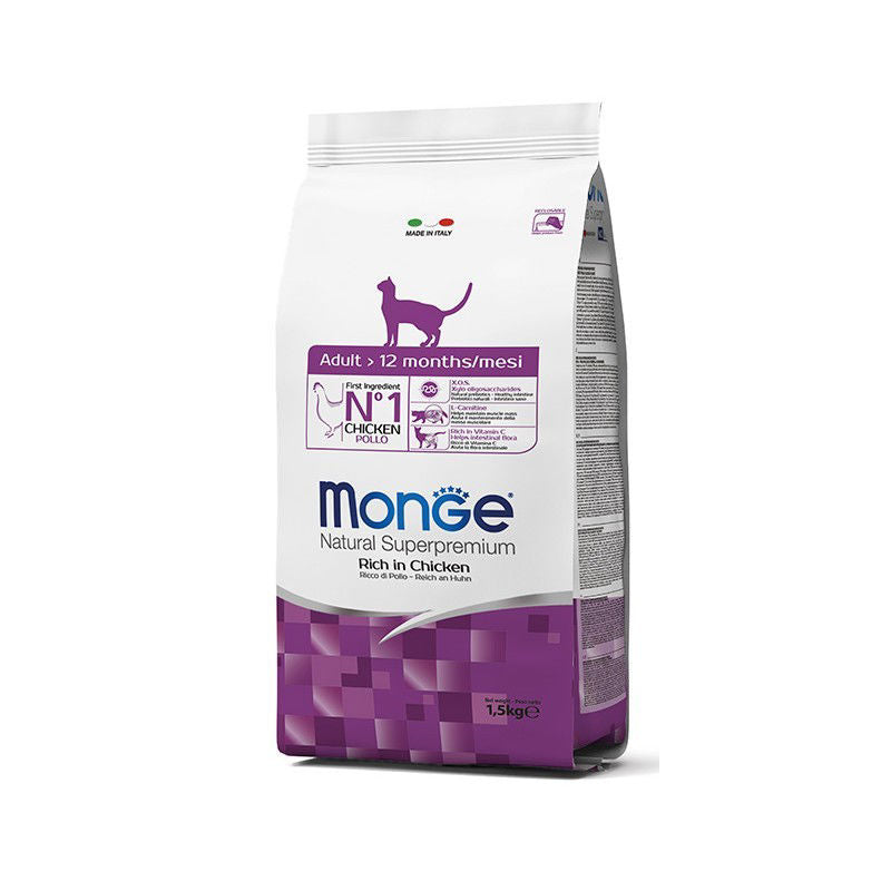 Monge Daily Line super premium pašaras suaugusioms katėms su vištiena 1,5kg