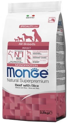 Monge Dry Dog Spec. Line suaugusiems visų veislių šunims su jautiena ir ryžiais 12kg