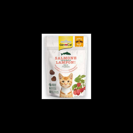 Gimcat Crunchy Snacks traškūs skanėstai su lašiša ir aviete 50g