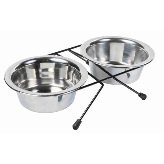TRIXIE  Dubenėlių kompl., nerūd. plienas-metalas, 2x0.75 l, ø 17 cm-33x8x19 cm