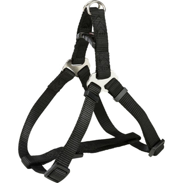 TRIXIE Premium One Touch petnešos, M 50-65cm/20mm, juodos