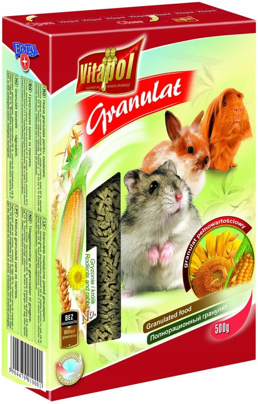 Vitapol STANDARD granuliuotas visavertis pašaras graužikams ir triušiams 500g