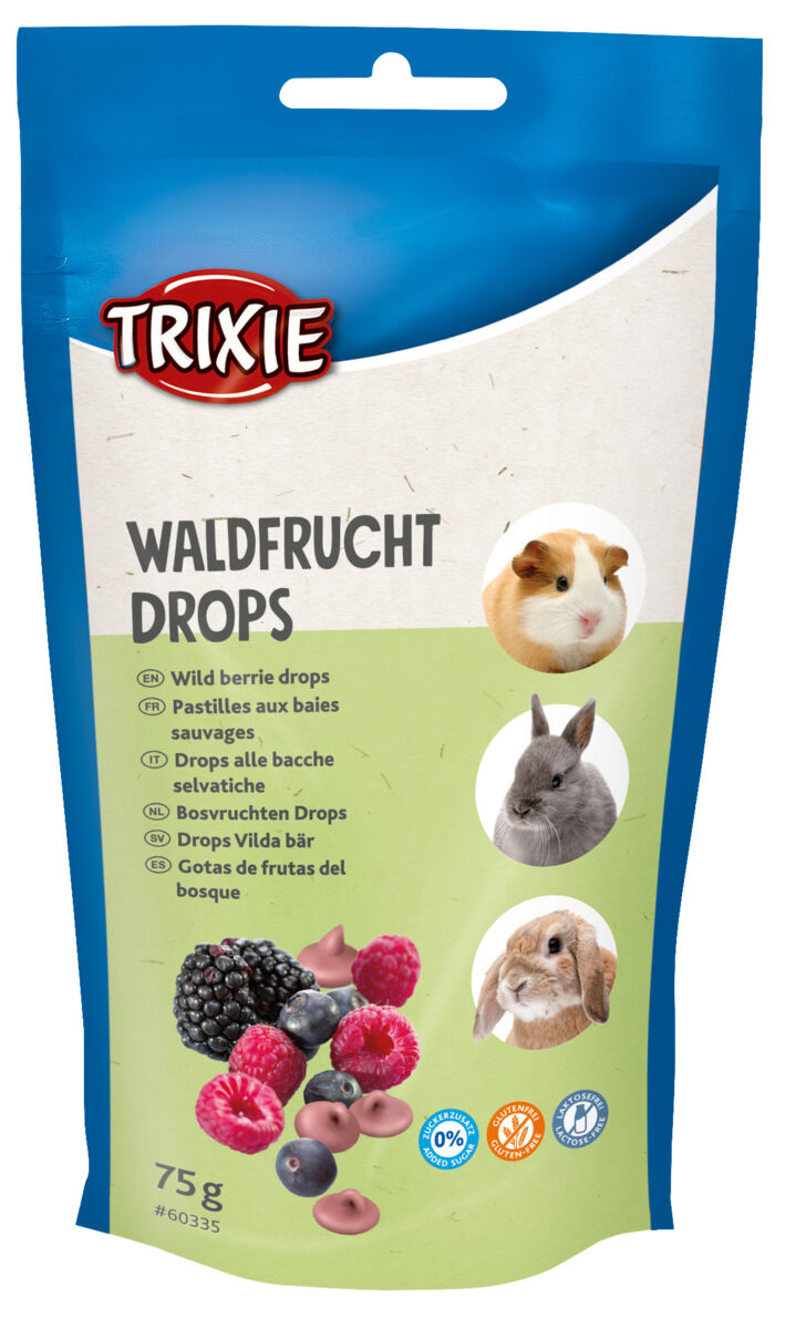 TRIXIE Laukinių uogų lašeliai smulkiems graužikams ir triušiams, 75 g (pak.12)