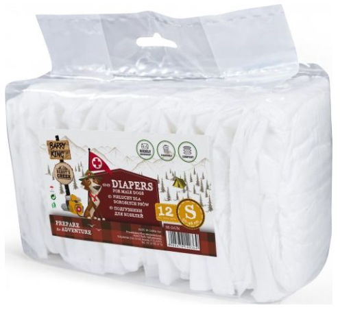 BARRY KING šunų sauskelnės patinams, S, 30 - 46 cm, 12vnt.