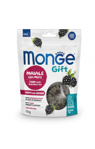 Monge GIFT Dog Super "M" Puppy&Junior Kiauliena/gervuogės 150 g