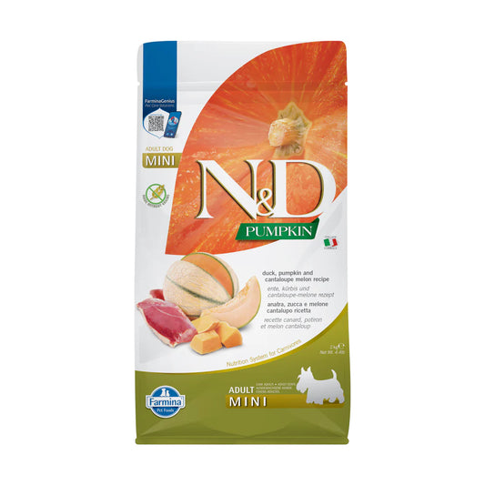 FARMINA N&D PUMPKIN - DOG Dry Duck&amp;Cantaloupe ADULT MINI 2 kg