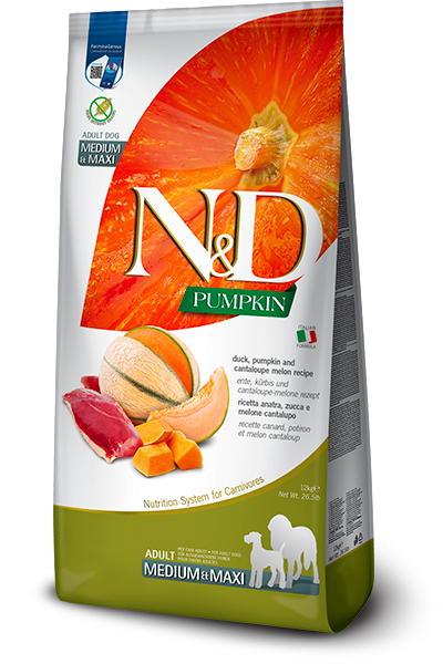 FARMINA N&D PUMPKIN - DOG Dry Duck&Cantaloupe ADULT MEDIUM MAXI 12 kg
