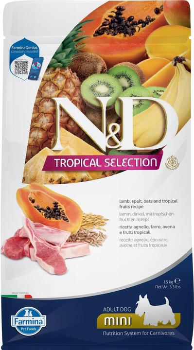 FARMINA N&D TROPICAL SELECTION - DOG Dry Lamb ADULT MINI 1,5 kg