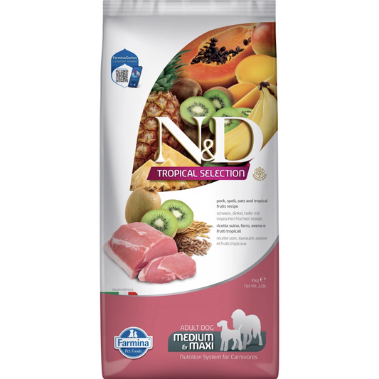 FARMINA N&D TROPICAL SELECTION - DOG Dry Pork ADULT MED&MAX 10 kg