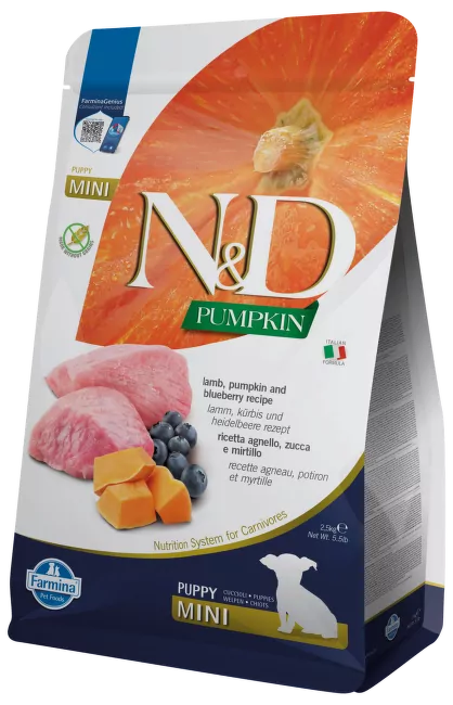 FARMINA N&D PUMPKIN - DOG Dry Lamb&Blueberry PUPPY MINI 2,5 kg