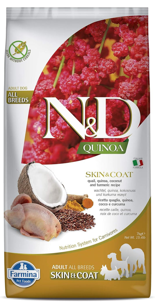 FARMINA N&D QUINOA - DOG Dry SKIN&COAT Quail&Coconut ADULT ALL BR 7 kg