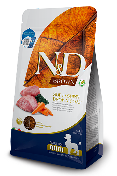 FARMINA N&D BROWN - DOG Dry Lamb Spirulina&Carrot ADULT MINI 2 kg