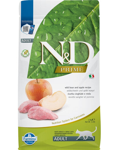FARMINA N&D PRIME  - CAT Dry Wild Boar&Apple ADULT 1,5 kg