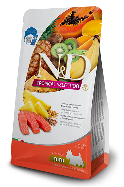 FARMINA N&D TROPICAL SELECTION - DOG Dry Salmon ADULT MINI 1,5 kg
