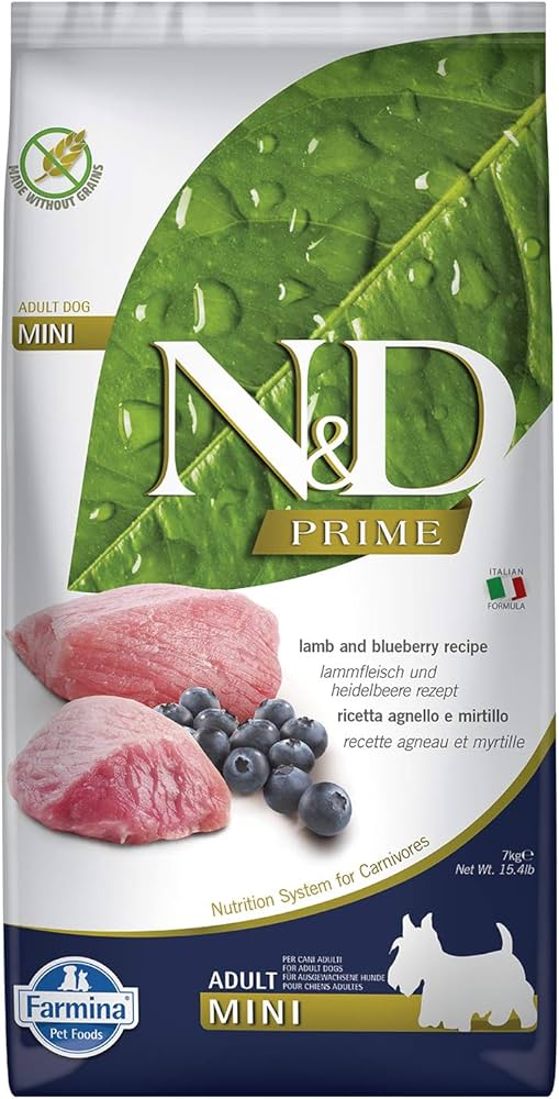 FARMINA N&D PRIME - DOG Dry Lamb&Blueberry ADULT MINI 7 kg