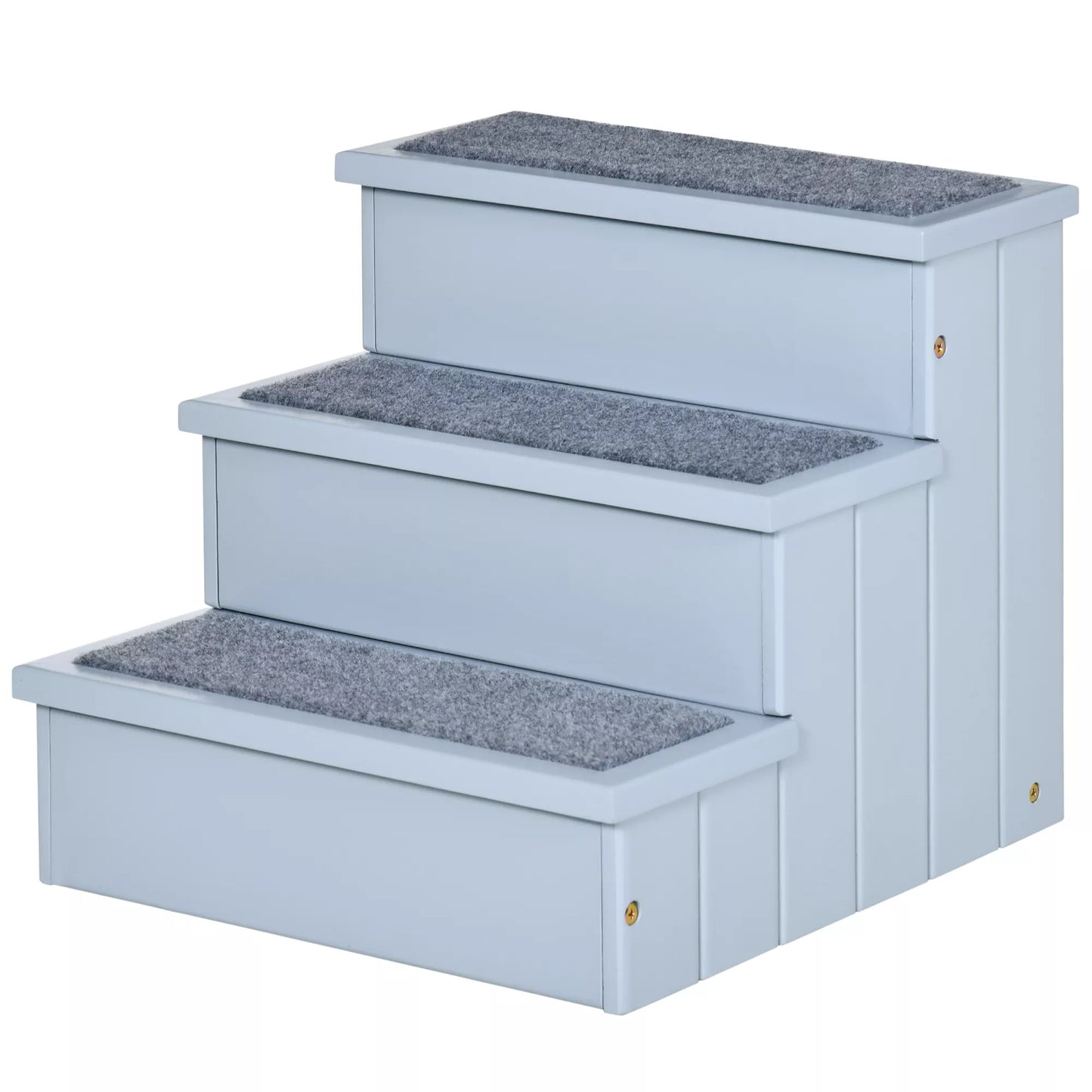 3 pakopų šunų laipteliai, 38 cm aukščio, naminių gyvūnėlių laipteliai, skirti mažiems ir vidutinio dydžio šunims, katelių laipteliai, šunų rampa, pagalbinė priemonė įlipimui į lovą, sofą, fotelį ir automobilį, pilkos spalvos