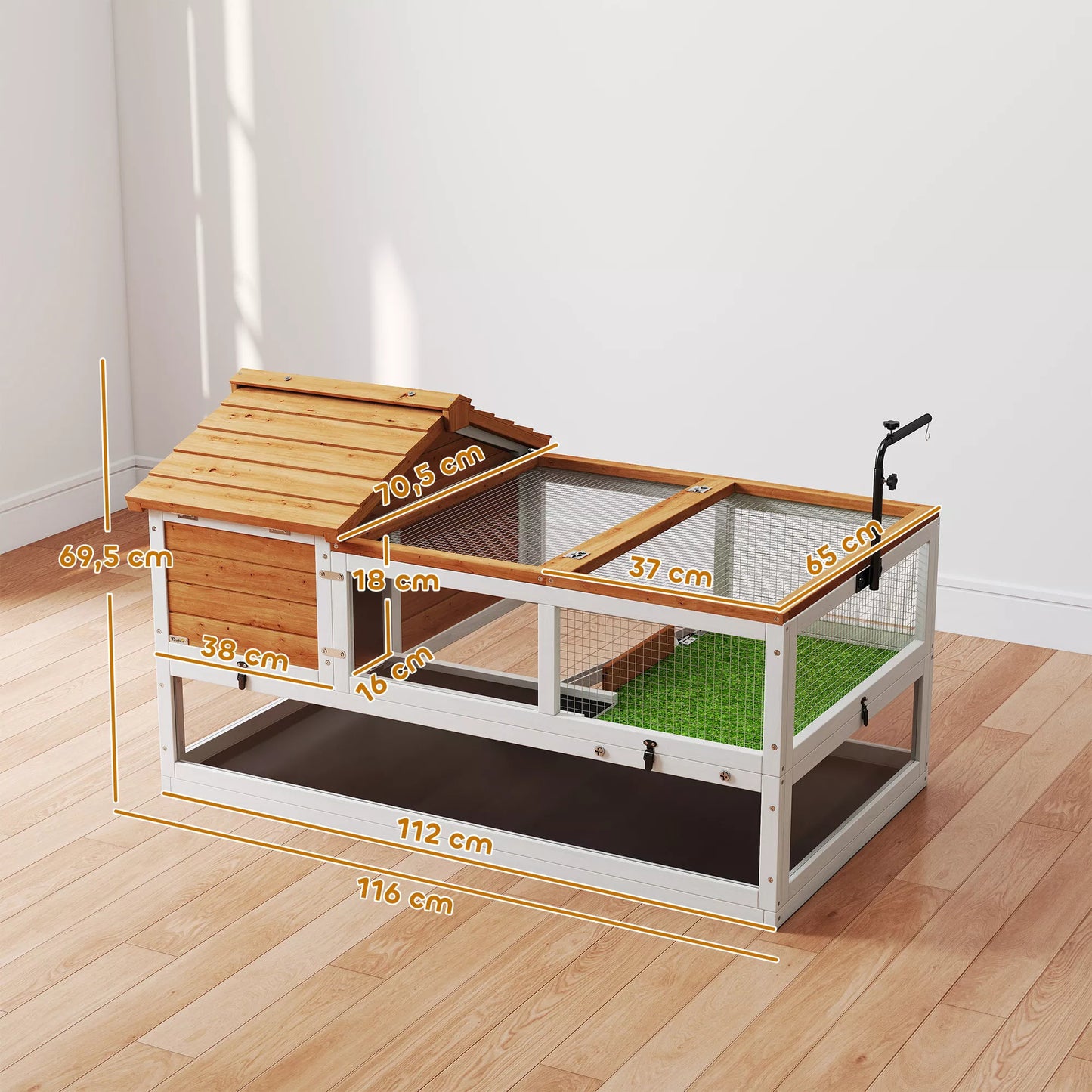 Vėžlių namelis, 2 aukštų aptvaras, lempų laikiklis, mažų gyvūnų narvelis, oranžinis