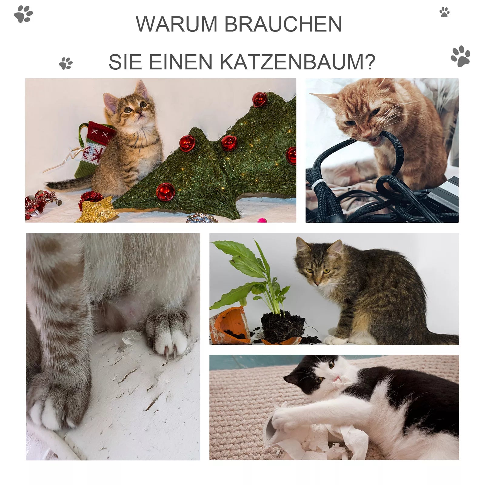 Kaķu koks 120 cm, kaķu tornis ar alu, rotaļu bumbu, sizala stabiem, platformu, pakāpieniem, daudzlīmeņu kaķu skrāpējamo stabu, kāpšanas koks kaķiem, gaiši pelēks