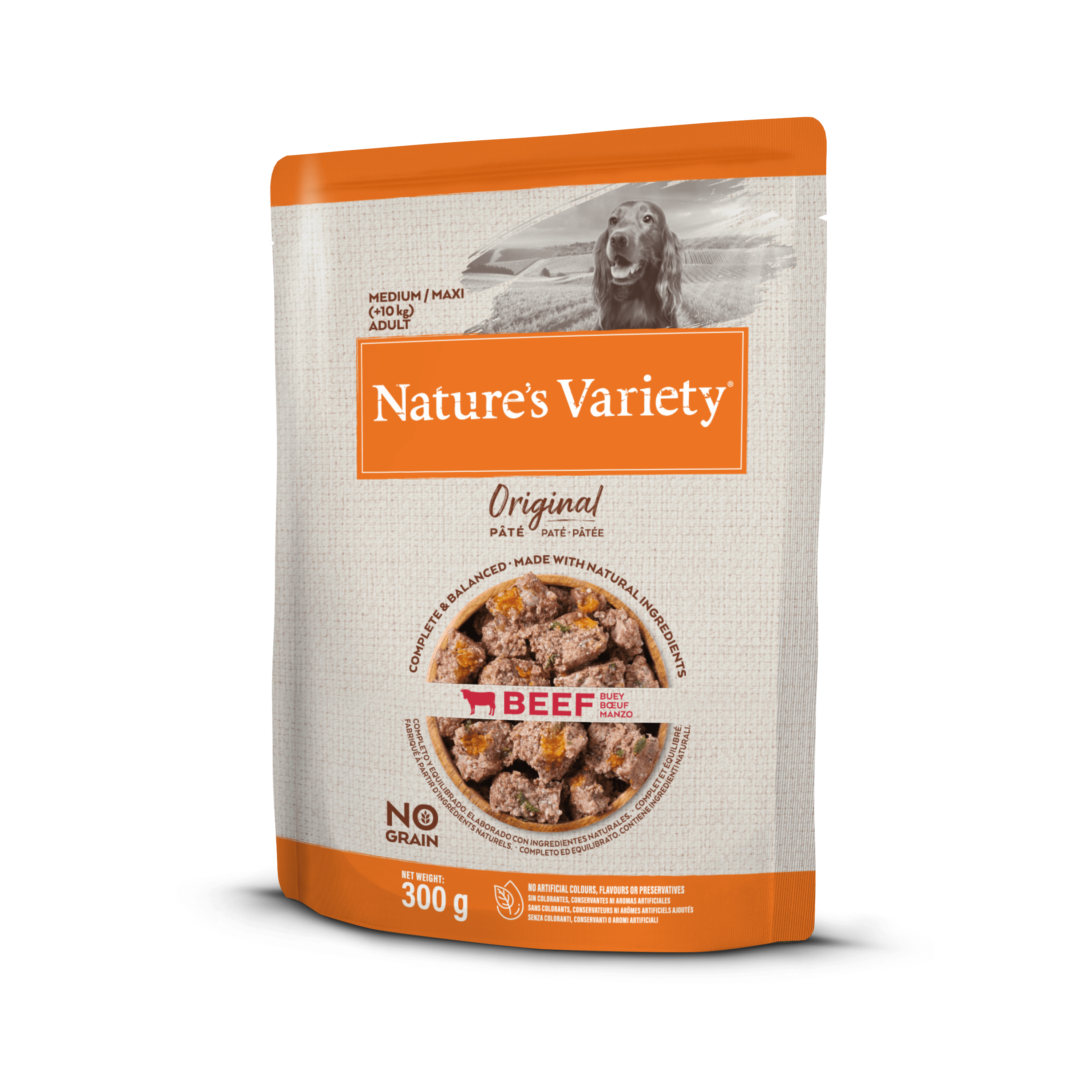 Nature's Variety Wet Original Med Dog Konservai vidutinių ir didžiųjų veislių šunims su jautiena 300 g