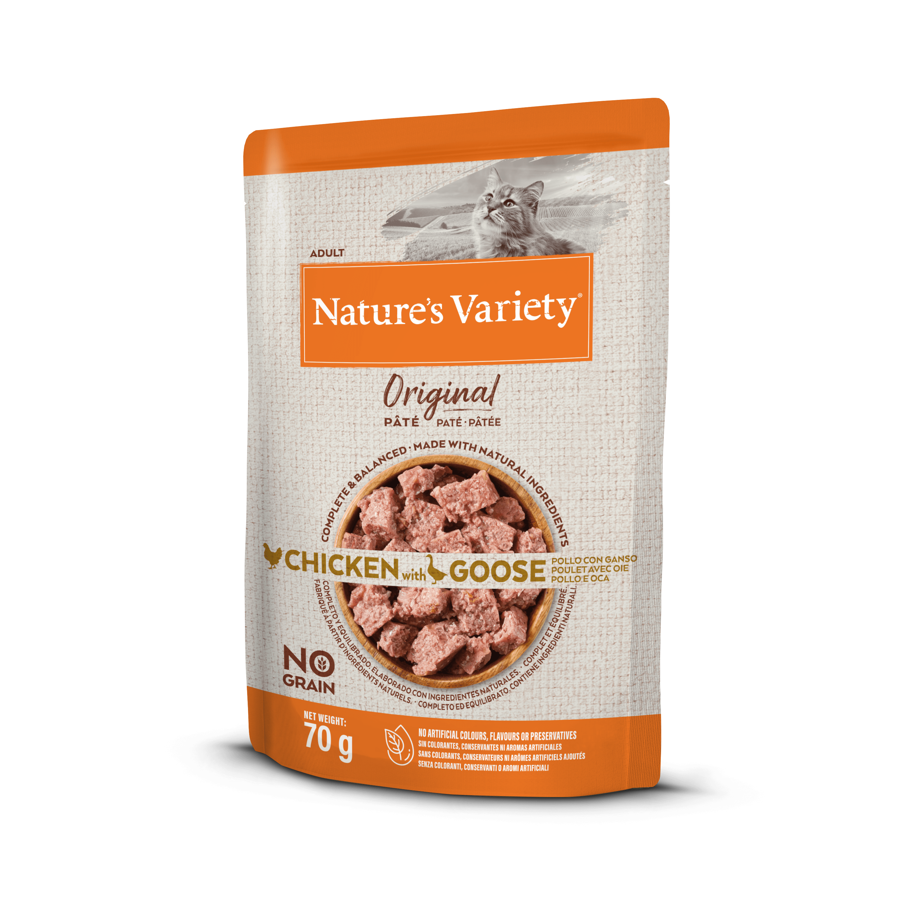 Nature's Variety Wet Original Cat Konservai katėms su vištiena, žąsiena 70 g