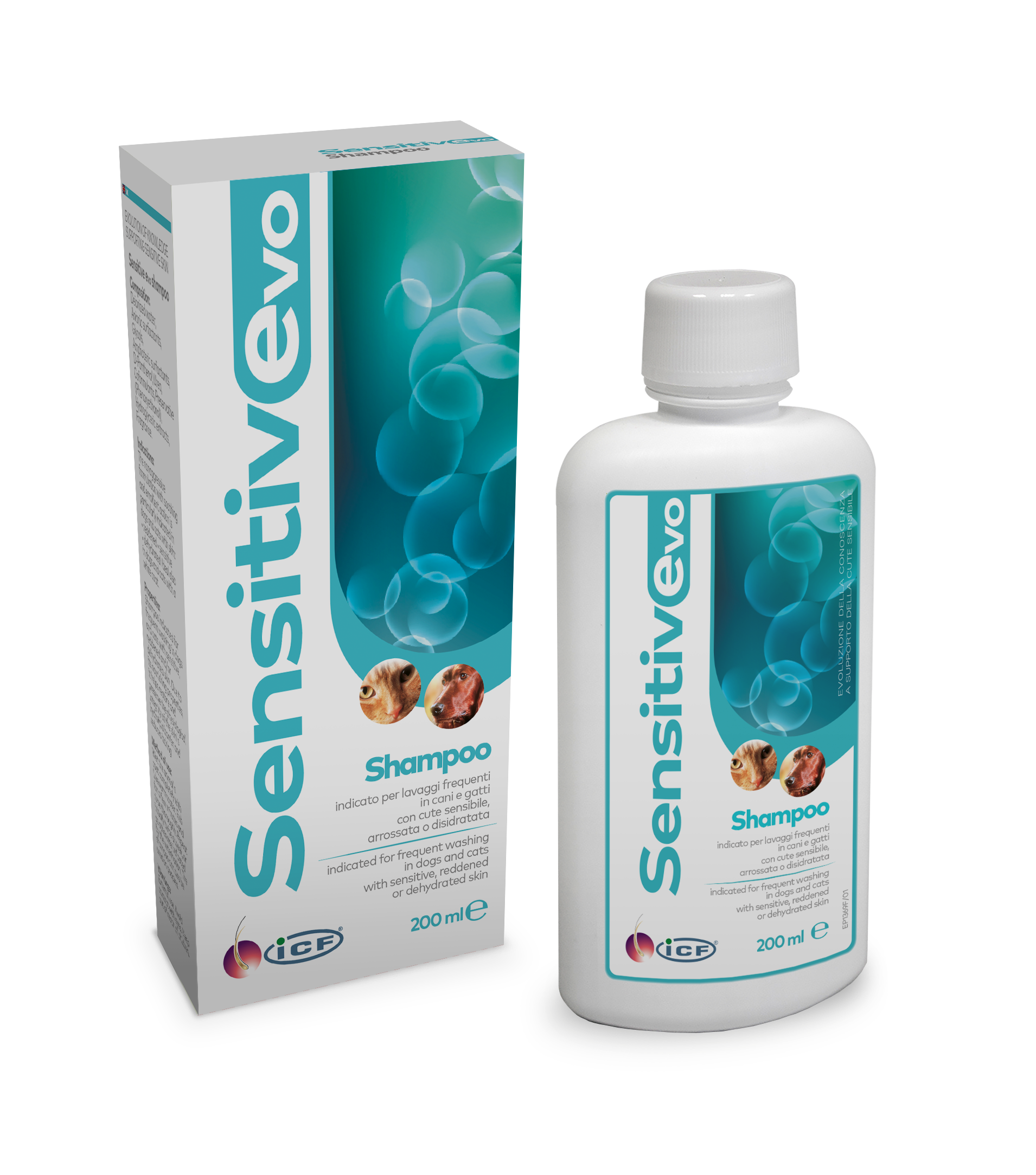 Sensitive Evo Shampoo Šampūnas katėms ir šunims turintiems išsausėjusią odą 200 ml