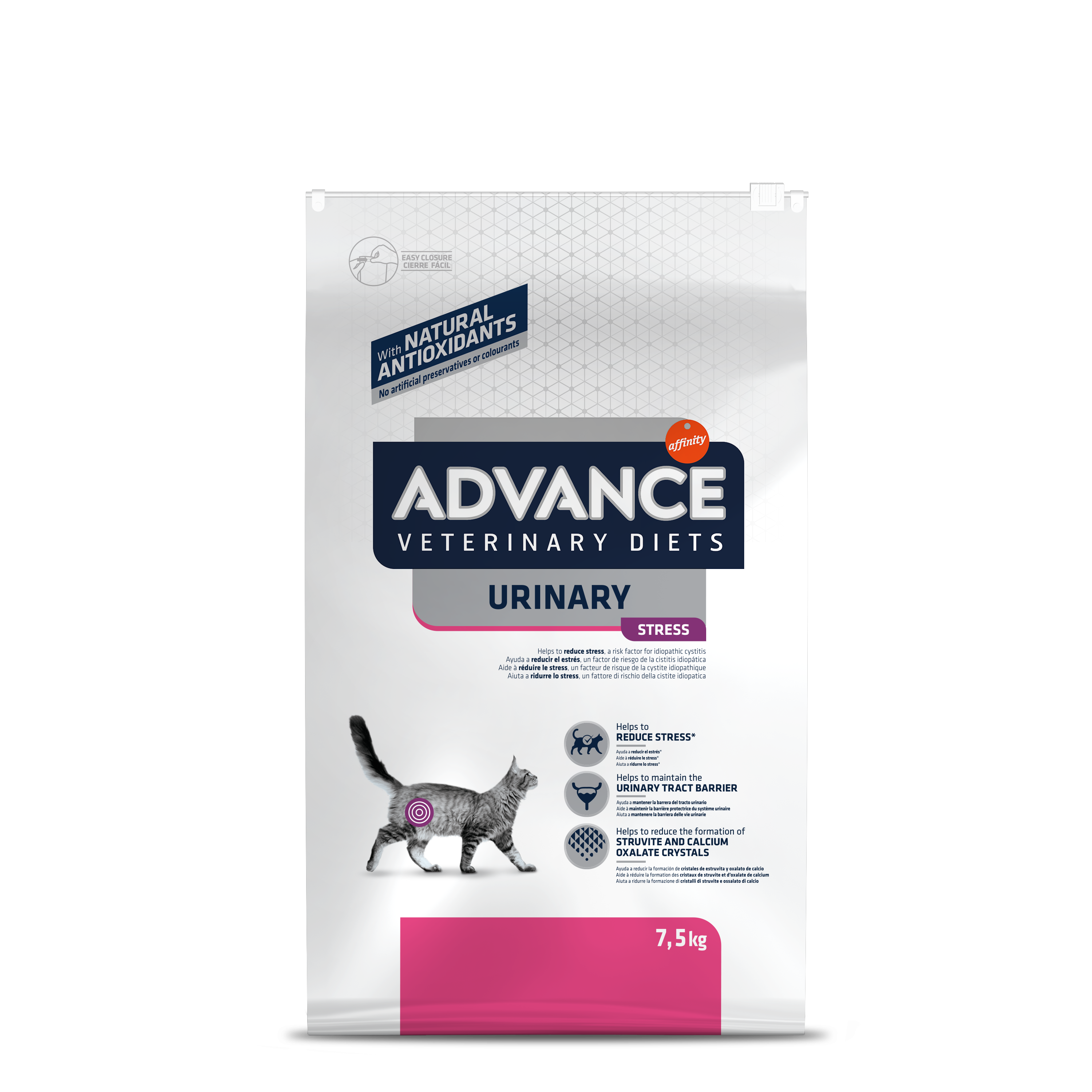 Advance Veterinary Diets Urinary Stress Cat Sausas maistas katėms sergančioms šlapimo takų ligomis 7.5 kg