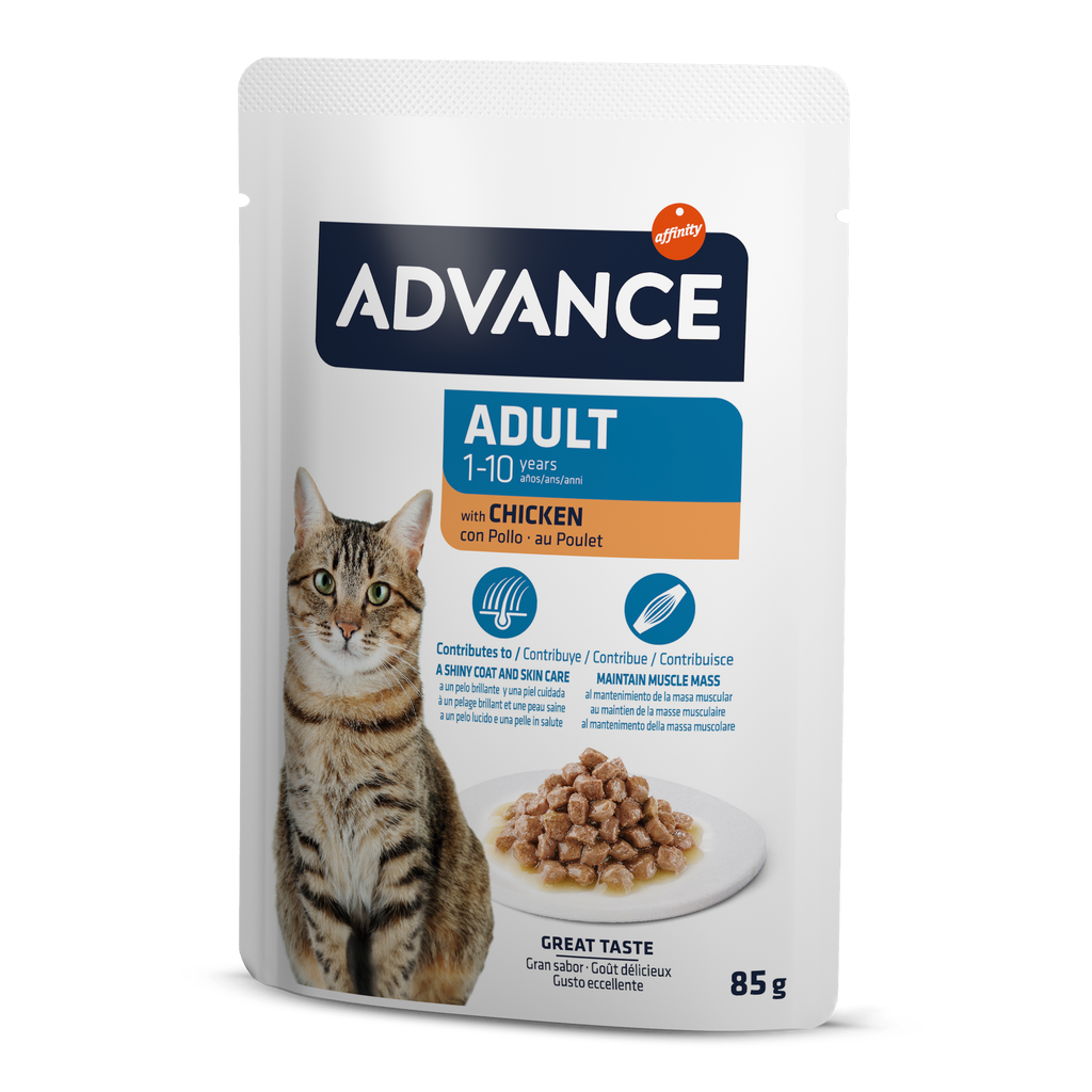 Advance Wet Adult Chicken Šlapias maistas sterilizuotoms katėms su vištiena 85G*12vnt
