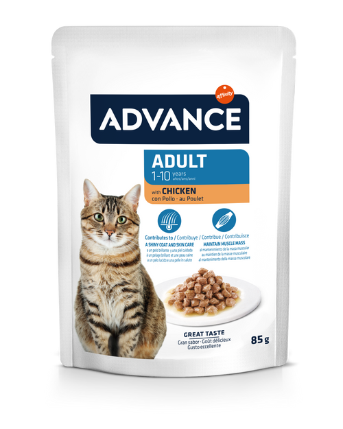 Advance Wet Adult Chicken — mitrā barība sterilizētiem kaķiem ar vistas gaļu, 85 g × 12 gab.