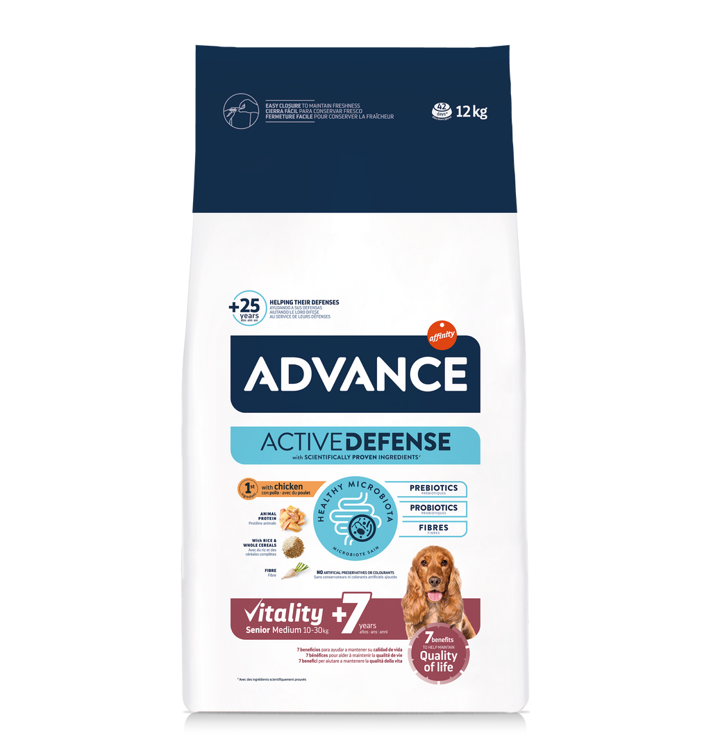 Advance Medium Senior 12 kg Sausas maistas vidutinių veislių vyresnio amžiaus šunims 12 kg