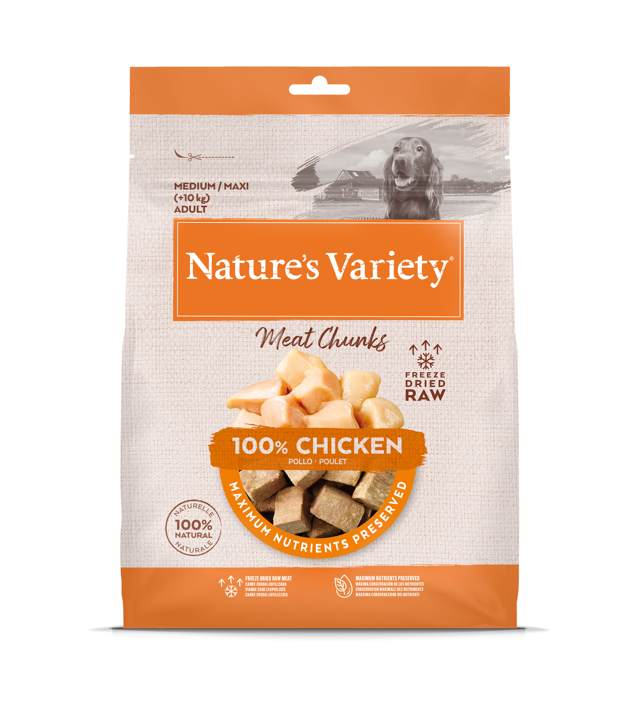Nature's Variety Meat Chunks Liofilizuoti skanėstai su vištiena 50 g