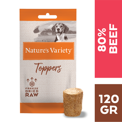 Nature's Variety Toppers Liofilizuoti skanėstai šunims su jautiena 120 g