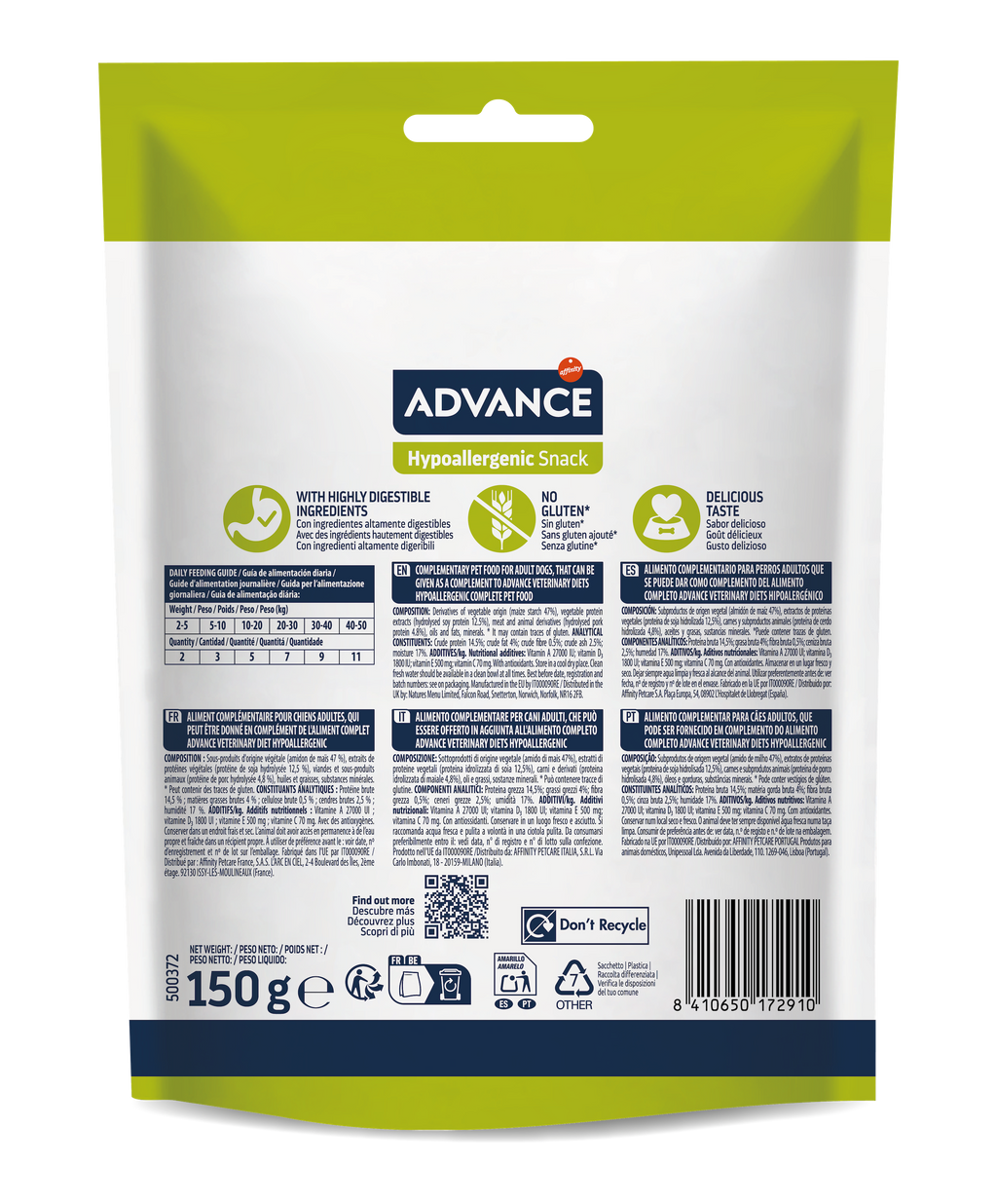 Advance Hypoallergenic Snack Skanėstai alergiškiems šunims 150 g