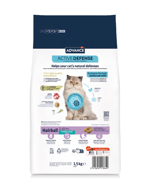 Advance Sterilized Hairball cat  1,5 kg