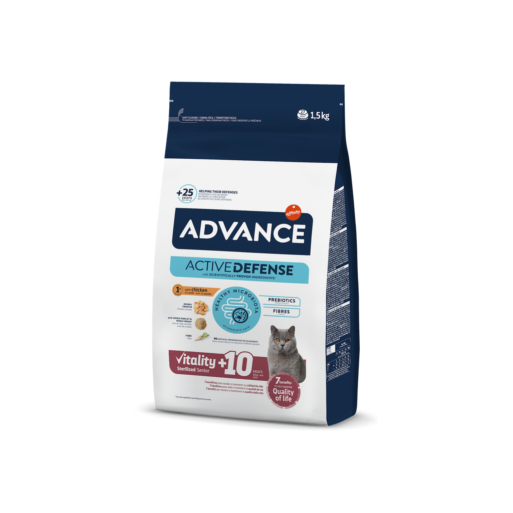 Advance Sterilized Senior Vitality Sausas maistas vyresnėms sterilizuotoms katėms 1,5 kg