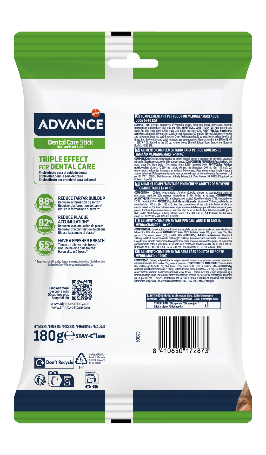Advance Dental Care Stick Skanėstai šunų dantų priežiūrai 180 g