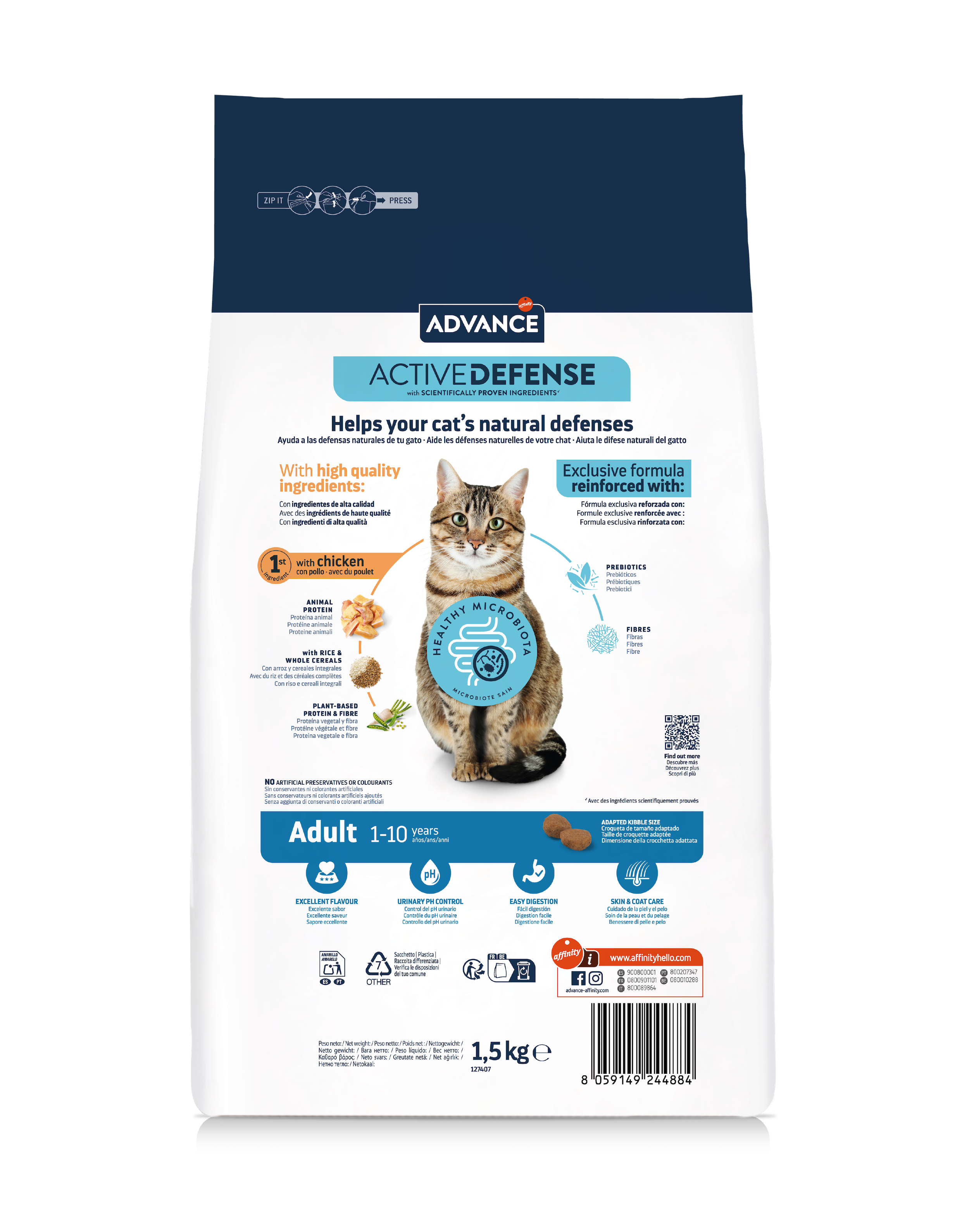 Advance Adult Cat Chicken&Rice Sausas pašaras su vištiena ir ryžiais suaugusioms katėms