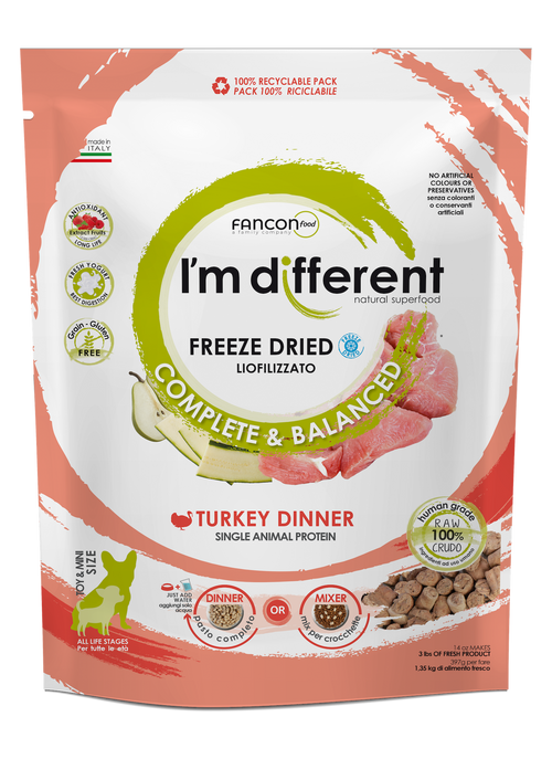 Diff Turkey Dinner Liofilizuotas maistas šunims su kalakutu 397g