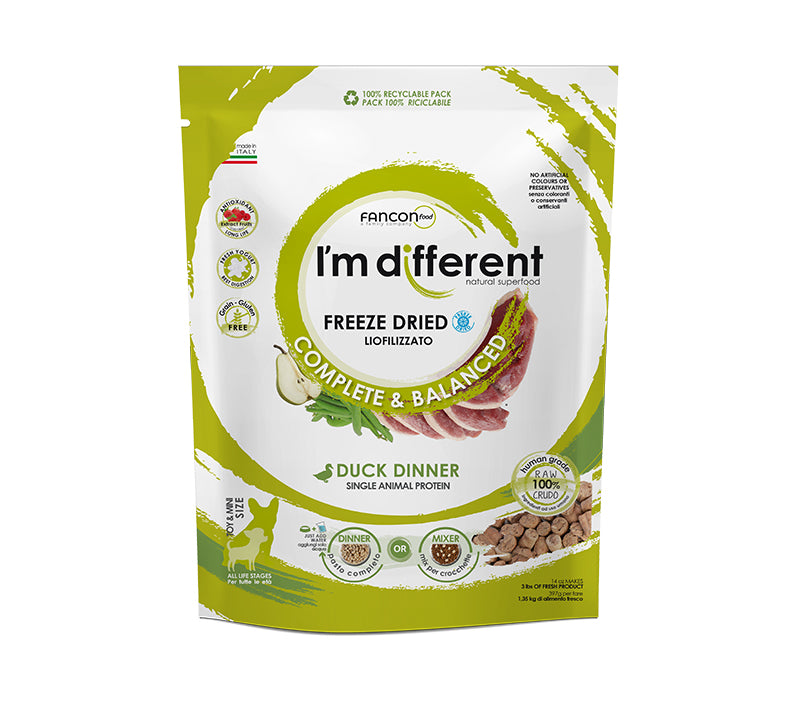 Diff Duck Dinner Liofilizuotas maistas šunims su antimi 397g