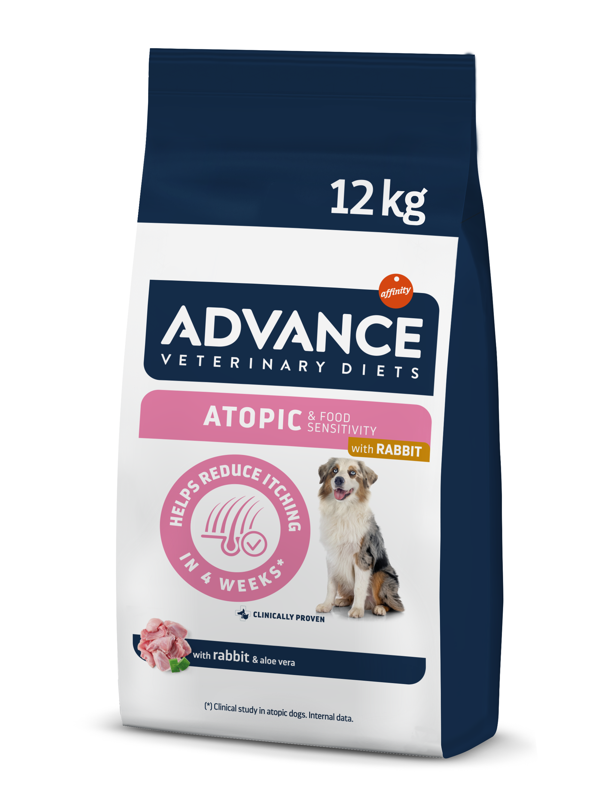 Advance Veterinary Diets Atopic Dog Med/Max Sausas maistas vidutinių ir didžiųjų veislių šunims sergantiems dermatoze su triušiena 12 kg