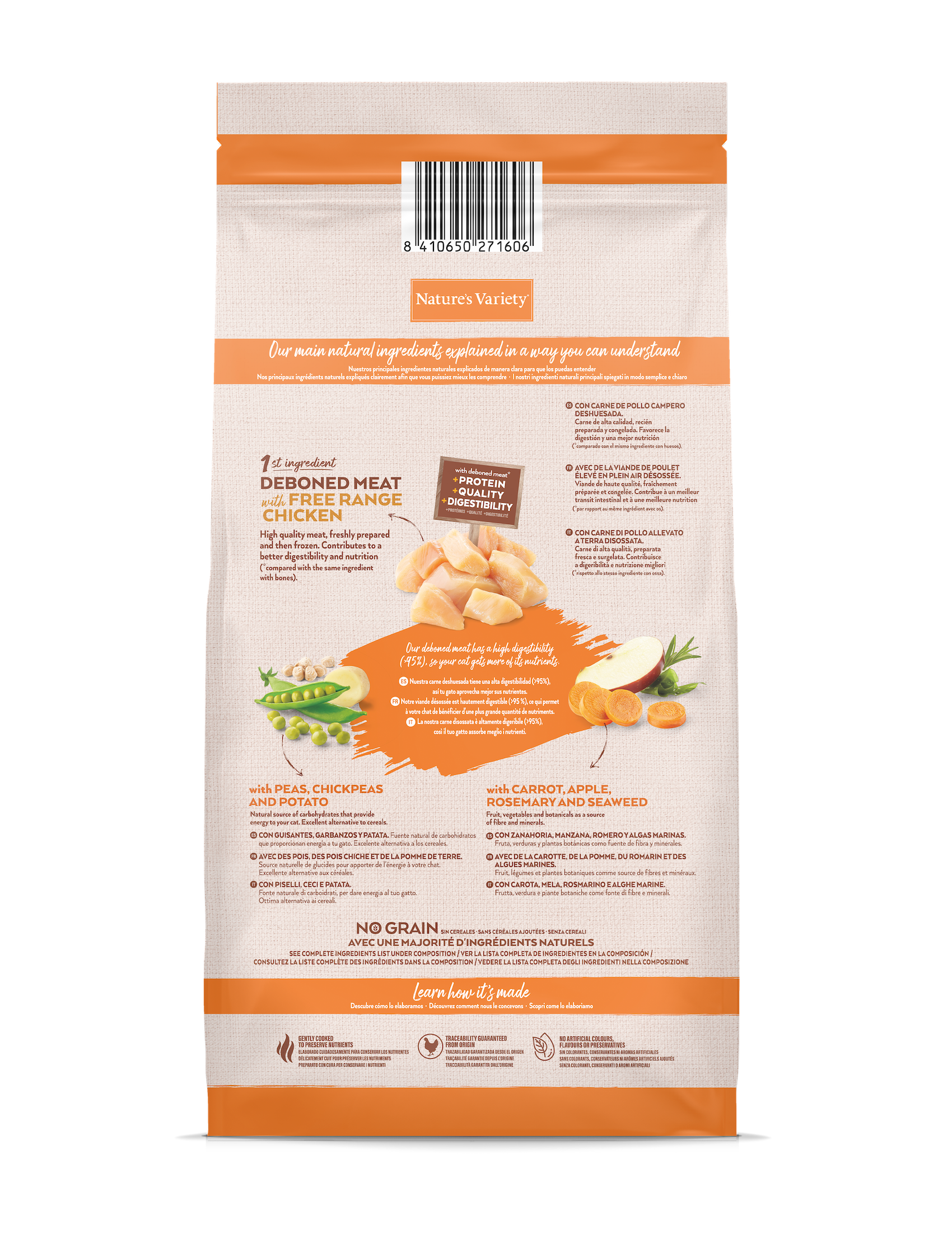 Nature's Variety bezgraudu sterilizēta kaķu barība (ar vistu) 7 kg