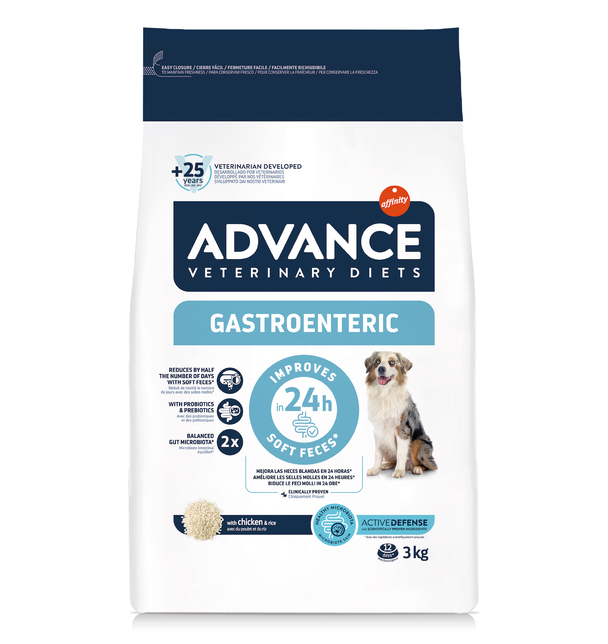 Advance Veterinary Diets Gastroenteric Dog Sausas maistas šunims turintiems jautrų virškinamąjį traktą 3 kg