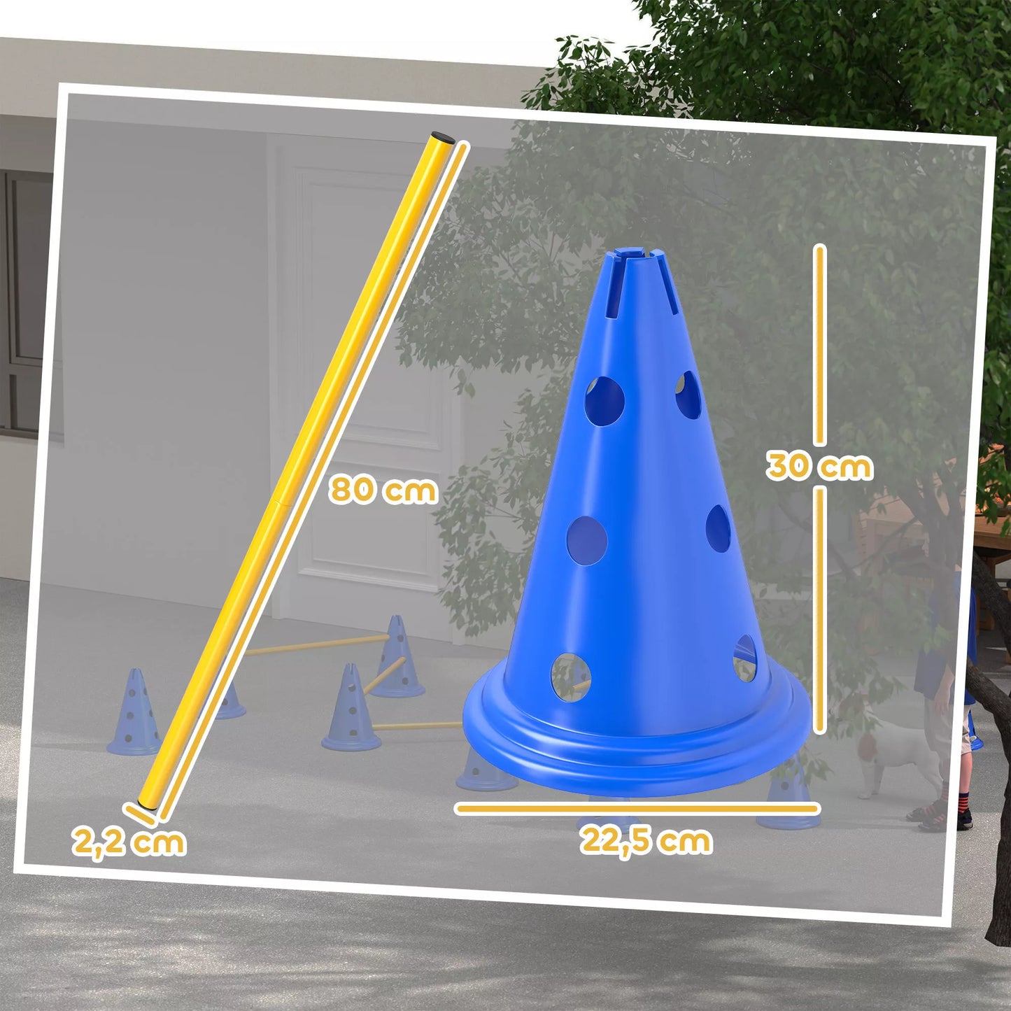 Agility rinkinys šunims 6 dalių agility įranga šunų dresūrai Stumiamų kliūčių rinkinys su 12 kūgiais 6 kliūtys Nešimo krepšys