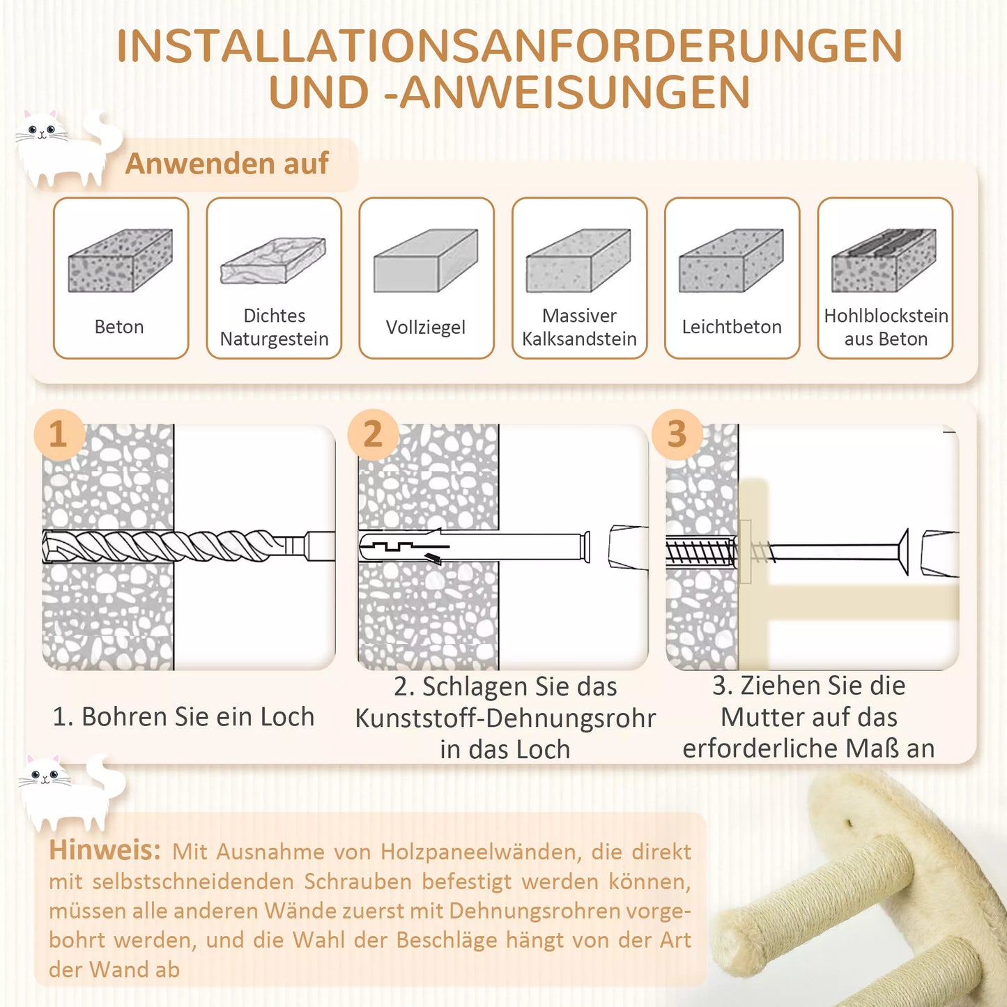 Kačių laipteliai, 4 dalių komplektas, 3 pakopų kopėtėlės, 2 platformos, hamakas, pliušinis užvalkalas, smėlio spalvos