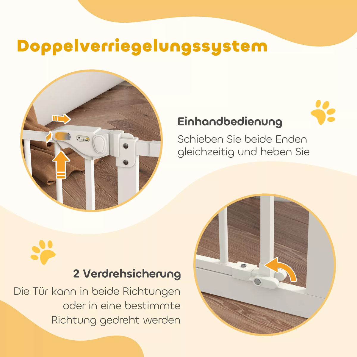 Koeratõke, laiendatav, survekinnitusega, metallist, 136 x 76 cm, valge
