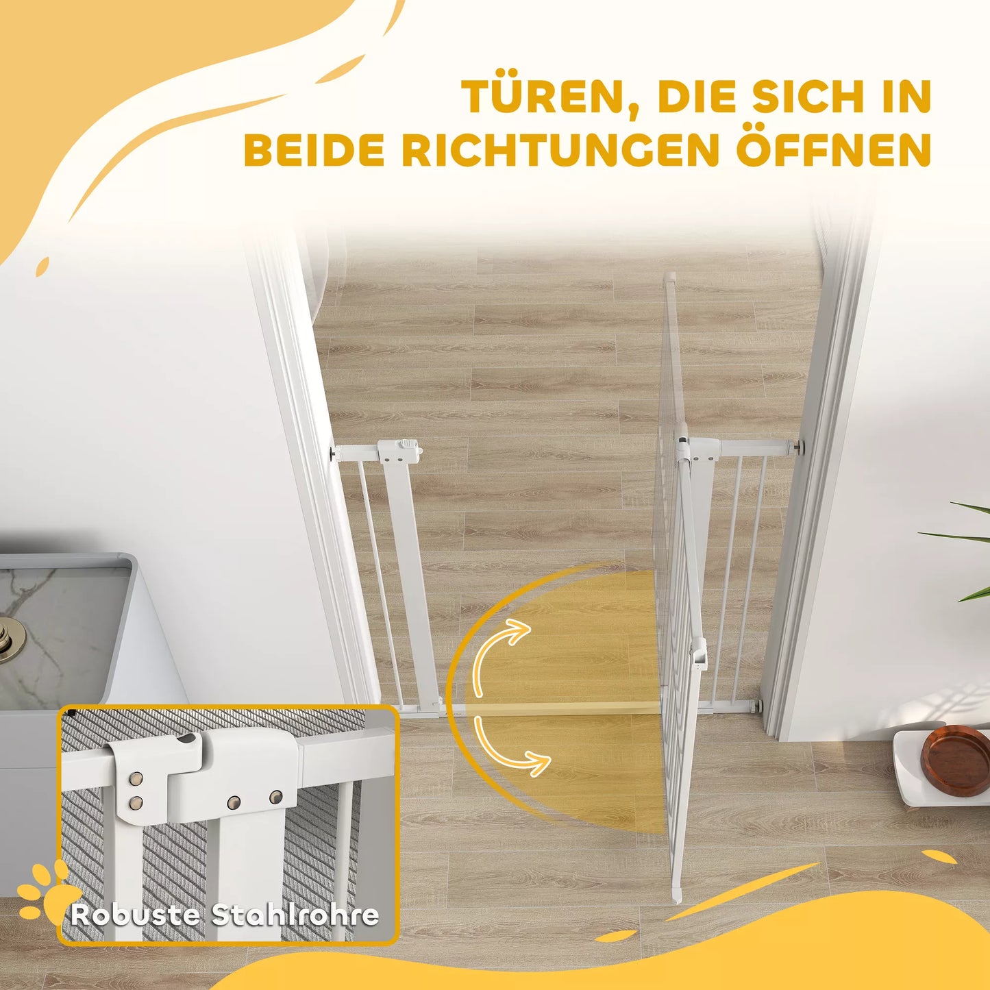 Apsauginiai varteliai šuniui, 76-104 cm, montuojami be gręžimo, varteliai laiptams