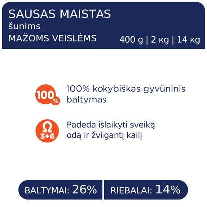 CLUB 4 PAWS PREMIUM VISAVERTIS PAŠARAS MAŽŲ VEISLIŲ SUAUGUSIEMS ŠUNIMS