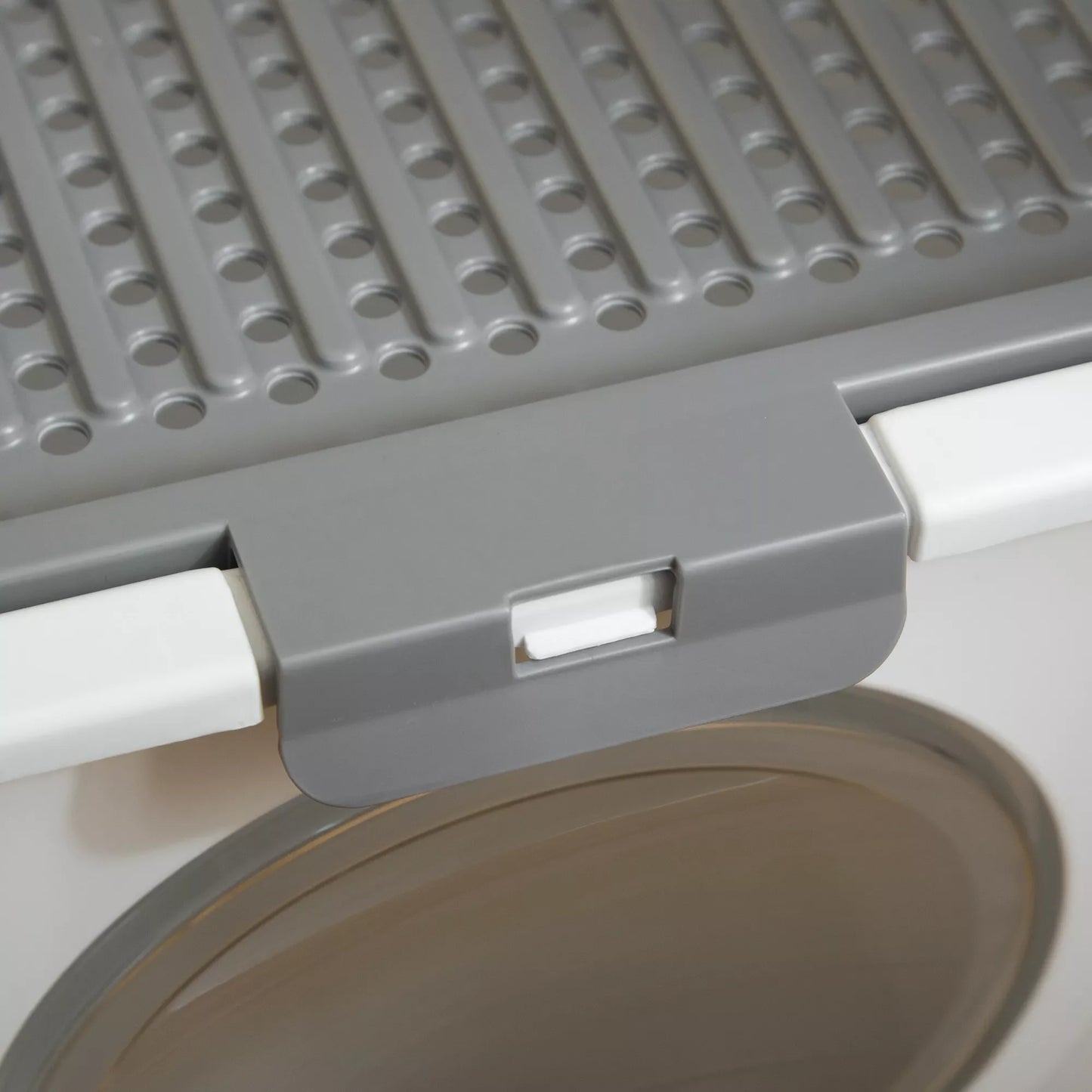 PawHut Kačių tualetas, 2 krypčių kačių tualetas, su kastuvėliu, balta + pilka