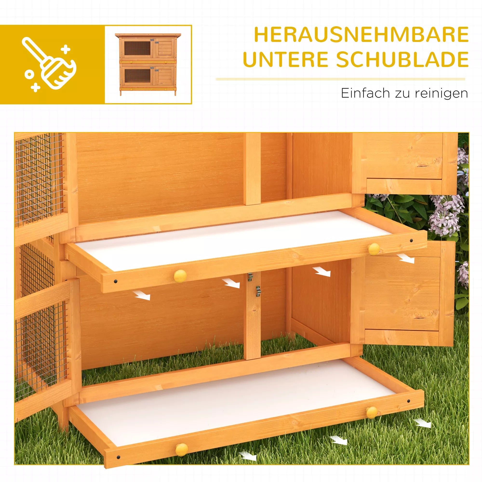 Mažų gyvūnų narvas, 2 lygiai, atsparus oro sąlygoms, eglės mediena, žalias + natūralus