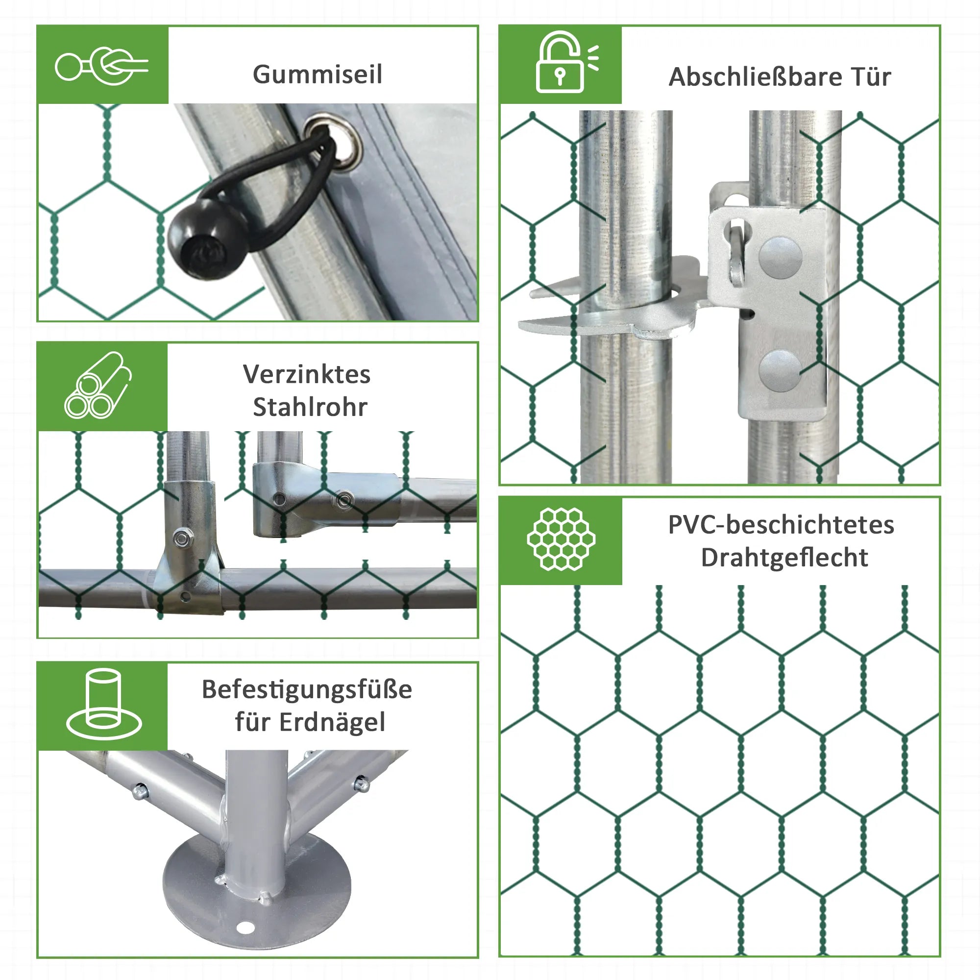 Vištidė Vištidė Vištidė, įeinama, užrakinama durys, 10–12 vištų, 280 cm x 380 cm x 195 cm, pilka